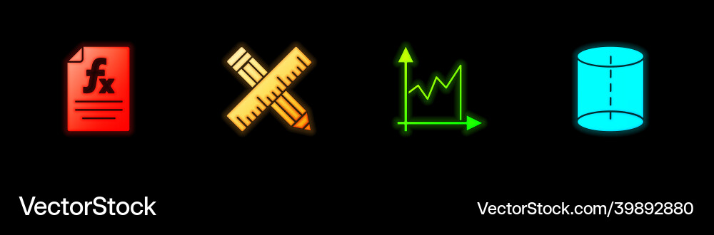 Set function mathematical symbol crossed ruler Set function mathematical symbol crossed ruler vector image