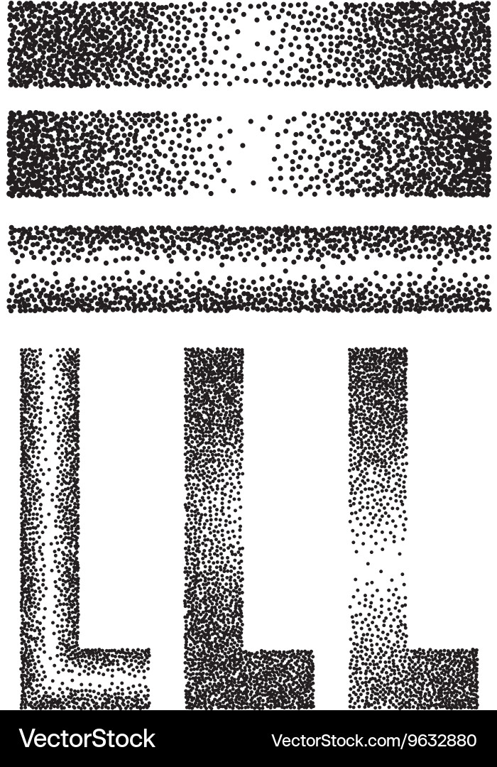 Set of abstract halftone borders vector image