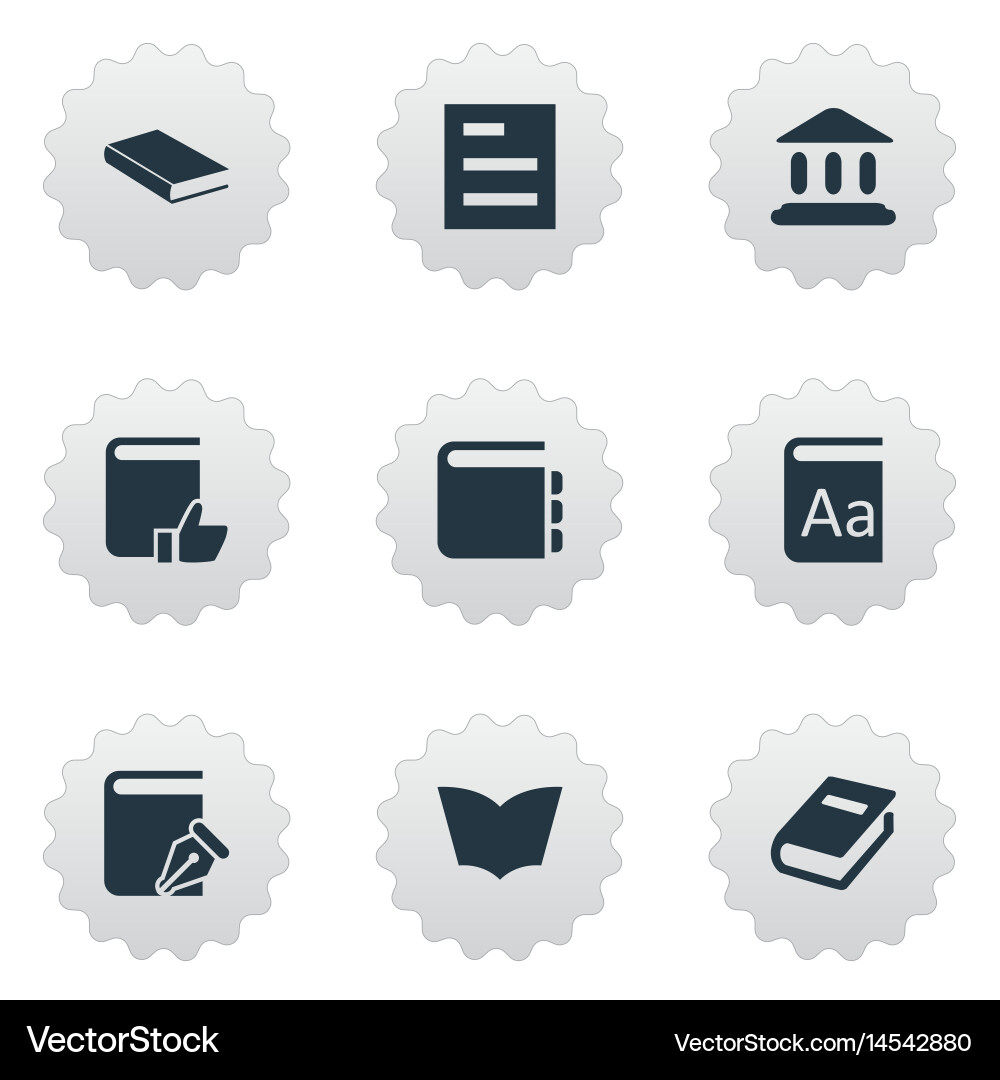 Set of simple reading icons vector image