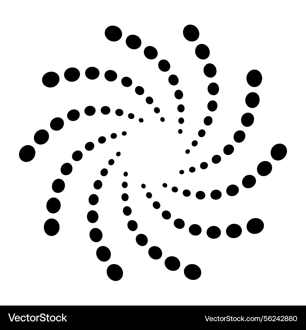 Swirling dots dynamic circular motion design vector image