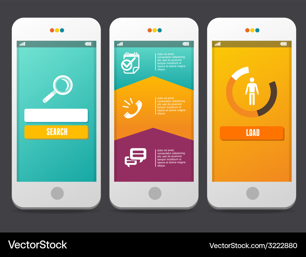 Web design elements applications templates vector image
