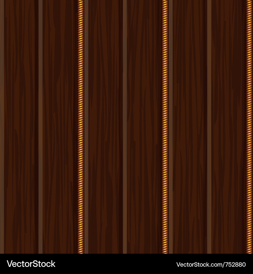 Wood wall panel texture with gold Royalty Free Vector Image