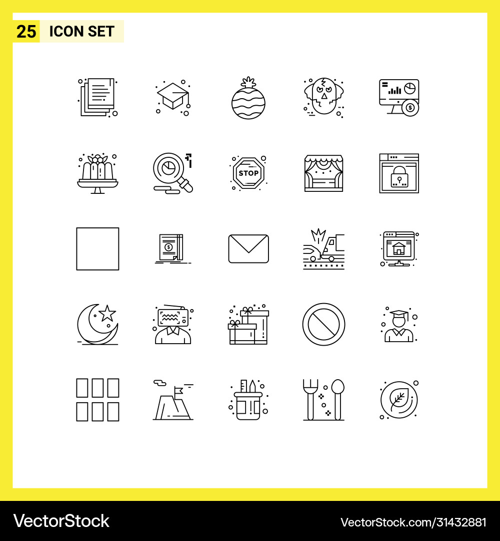 25 universal lines set for web and mobile Vector Image