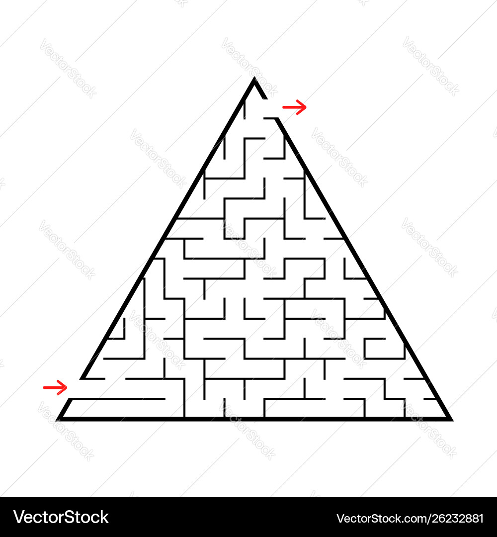 An abstract triangular labyrinth with entrance An abstract triangular labyrinth with entrance vector image