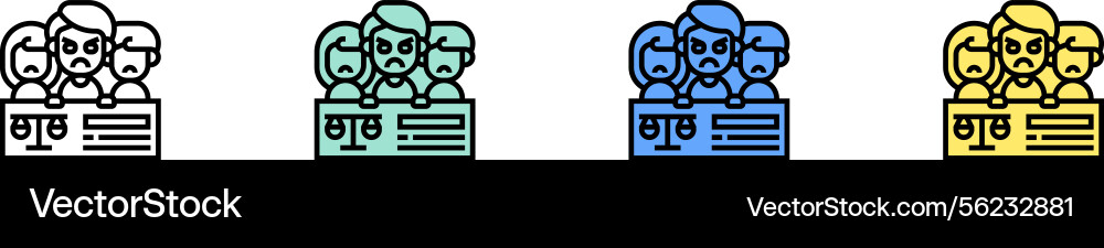 Civil right icon outline green blue and yellow Civil right icon outline green blue and yellow vector image