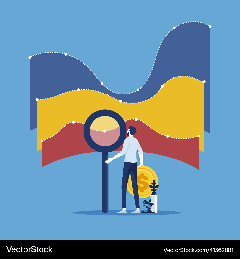 Concept of business information and data analysis vector image