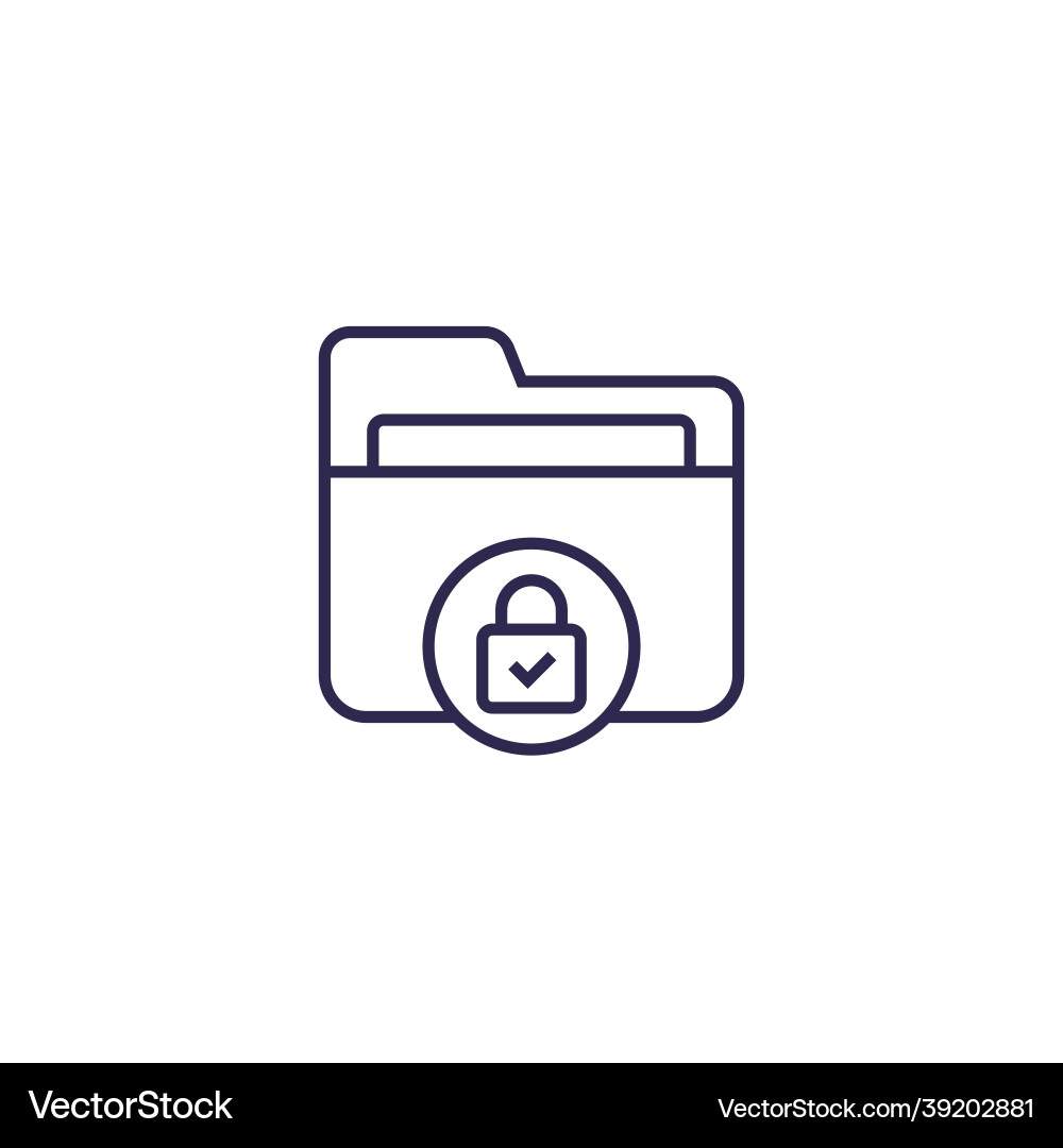 Confidential folder and protected data line icon vector image