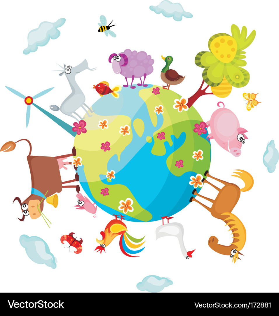 Cute Farm Animals vector image