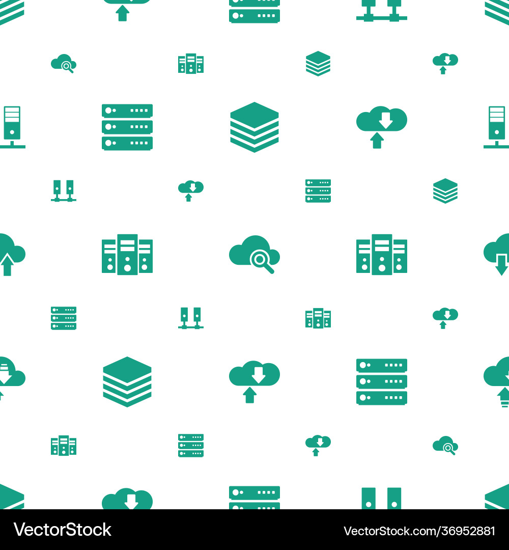 Database icons pattern seamless white background vector image