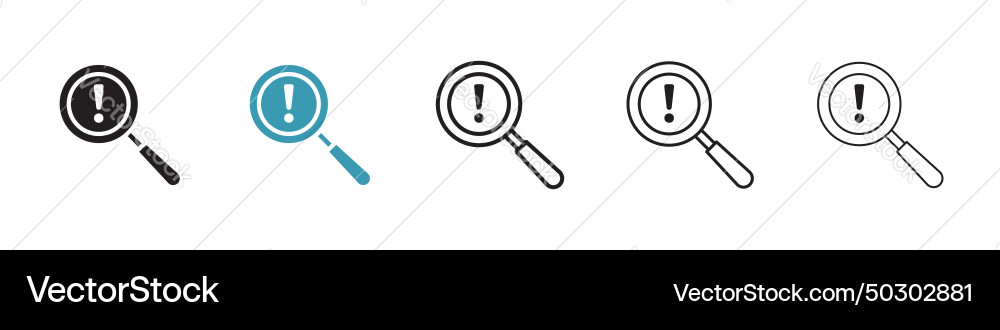 Finding problem icon set Vector Image
