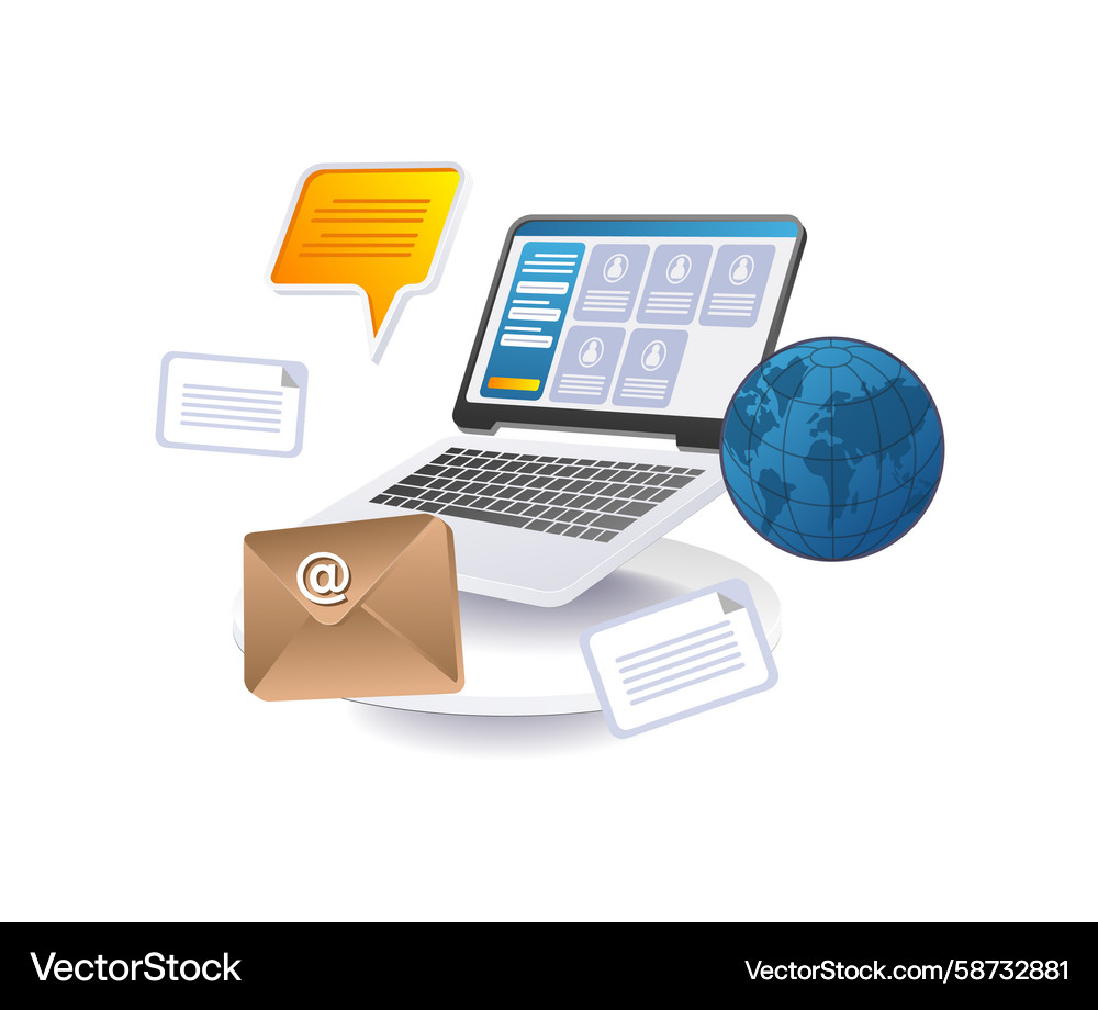 Global Connection & Technology Vector Image