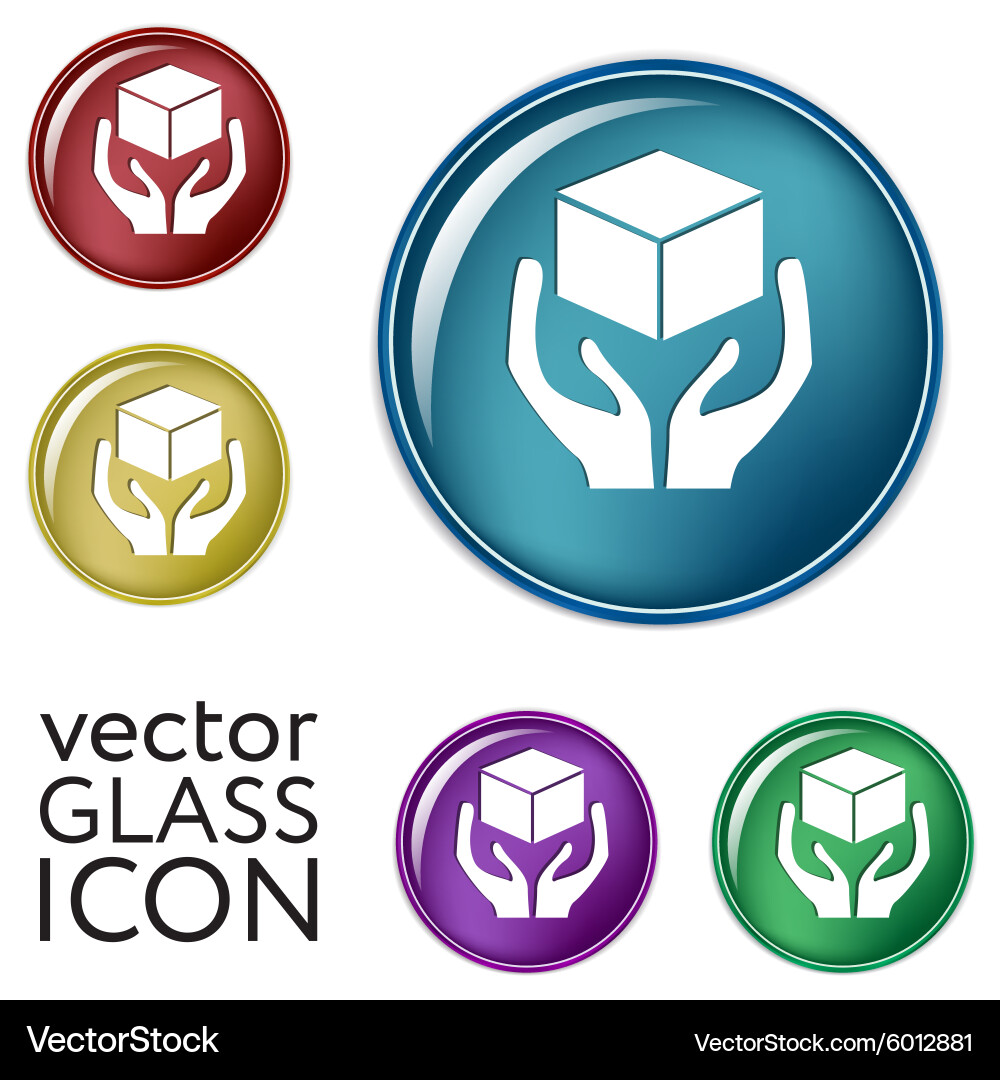 Hands holding box logistic icon Vector Image