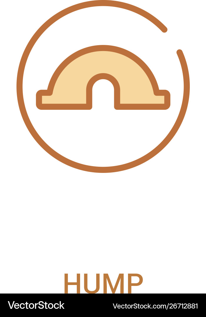 Hump concept 2 colored icon simple line element Hump concept 2 colored icon simple line element vector image