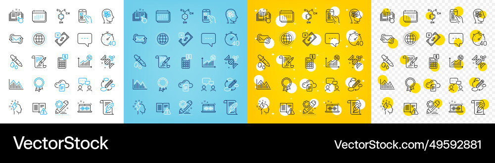 Icons set of project edit globe and file vector image