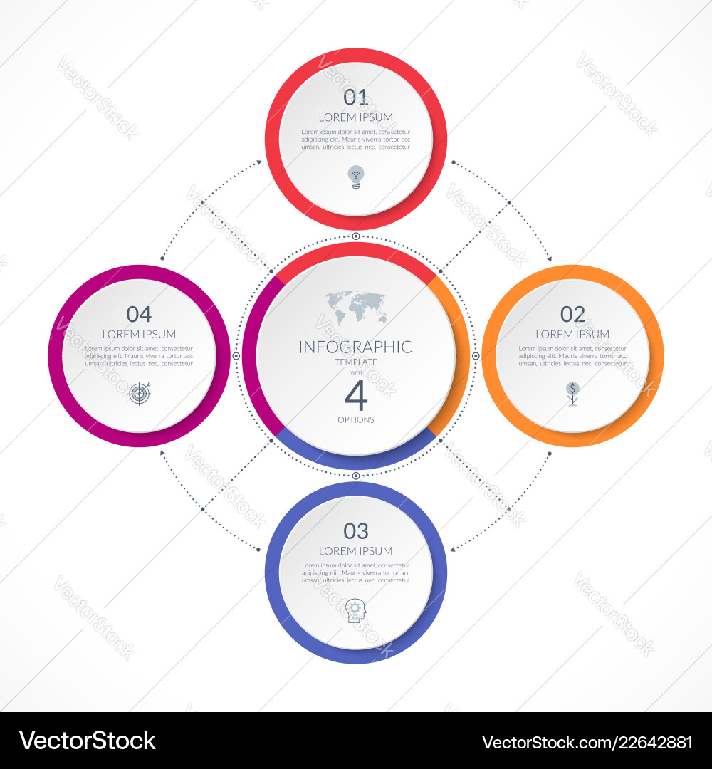 Infographic circle with 4 options vector image