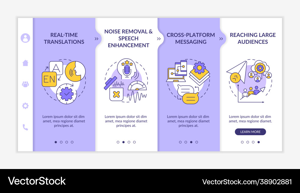 Instant messaging features onboarding template Instant messaging features onboarding template vector image
