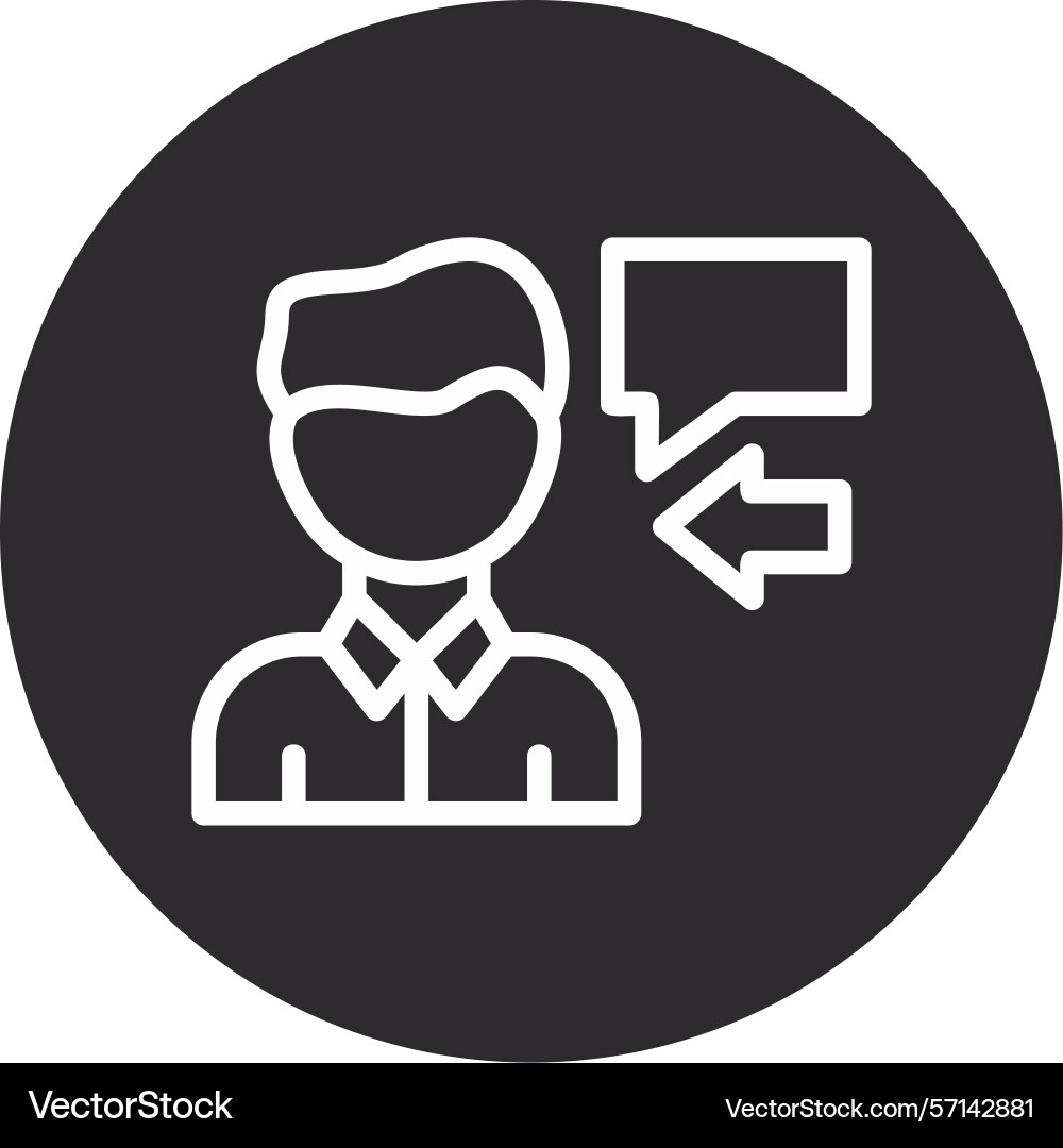 Interviewer inverted circle black Vector Image