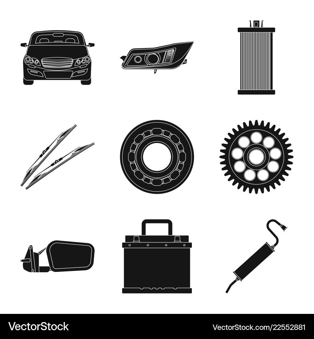 Isolated object of auto and part logo collection Isolated object of auto and part logo collection vector image