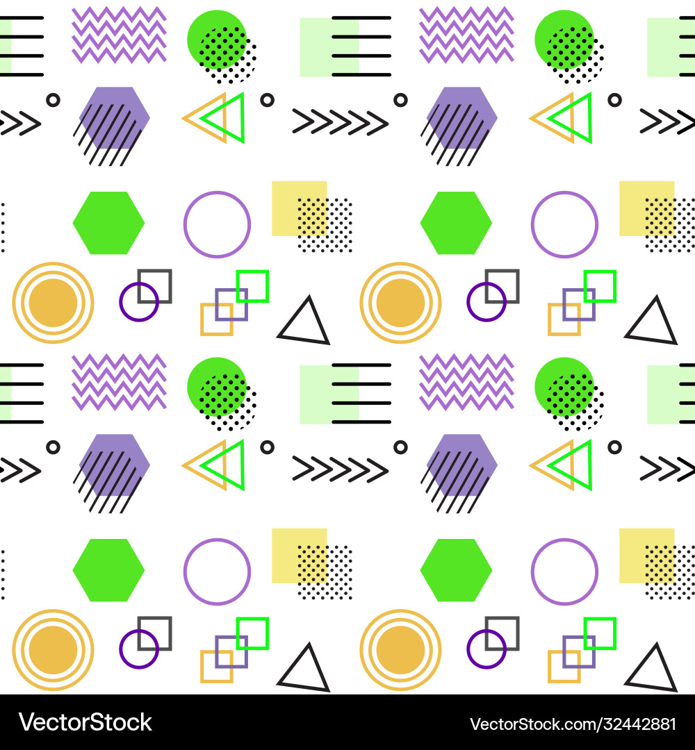 Memphis style with geometric pattern Memphis style with geometric pattern vector image