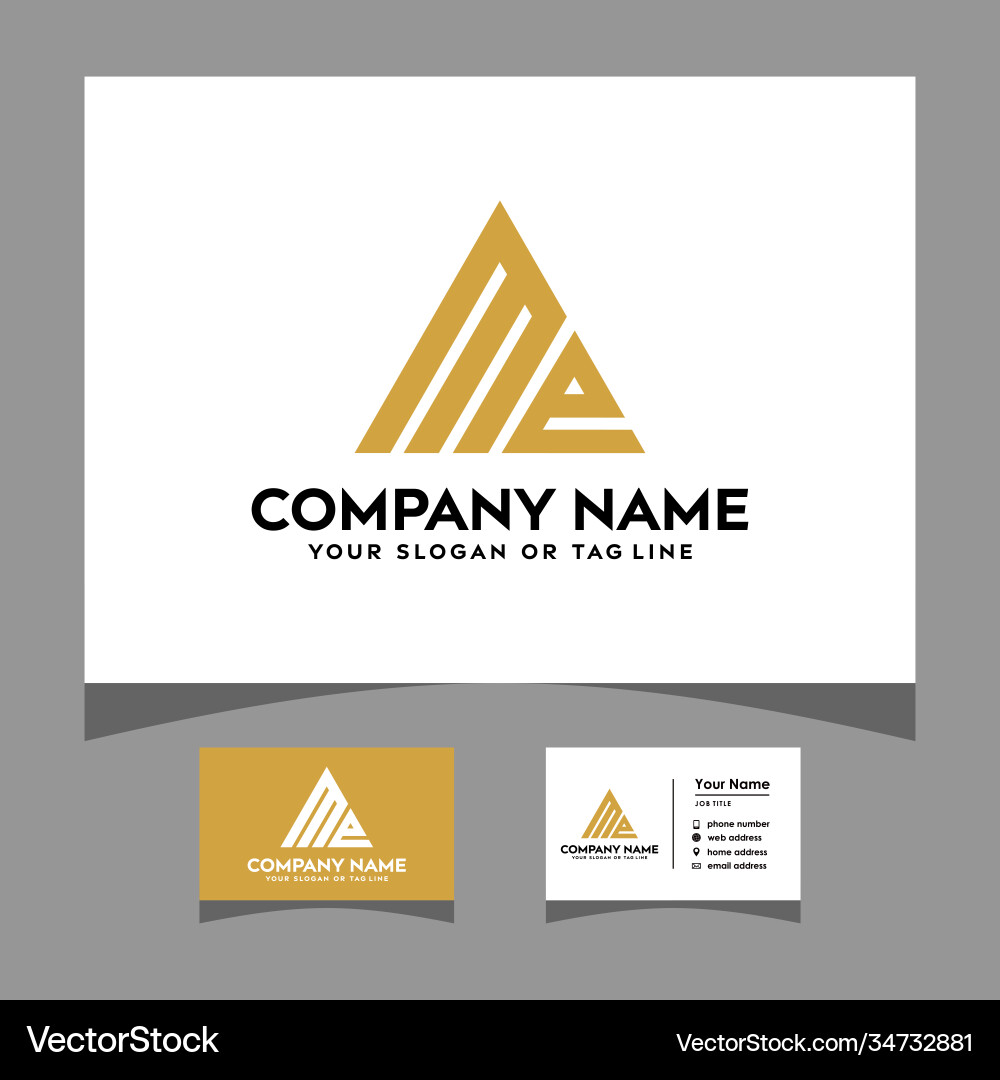 Minimalist Initial Logo with Triangle vector image