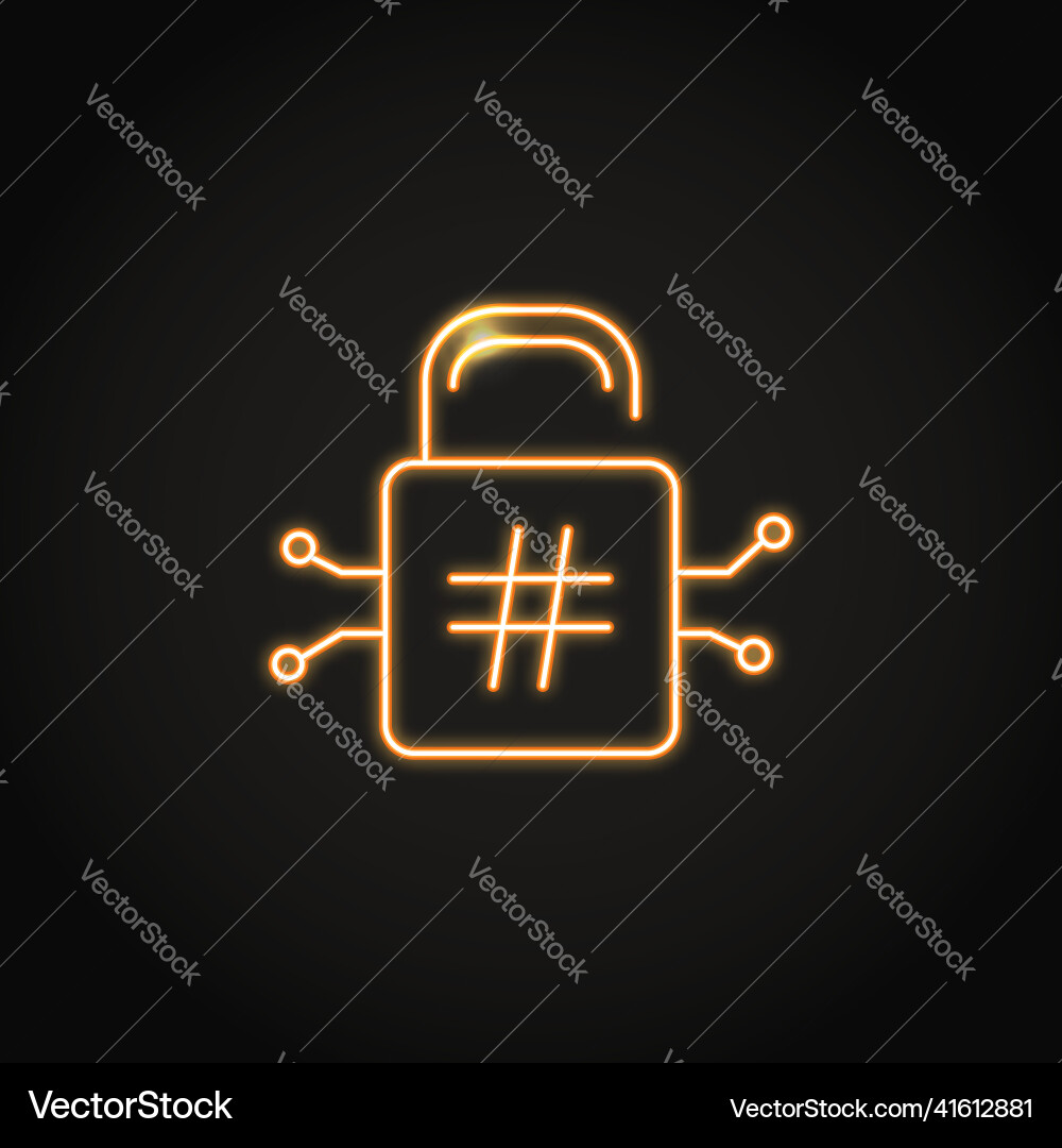 Neon cryptographic hash function icon – Royalty-Free Vector | VectorStock