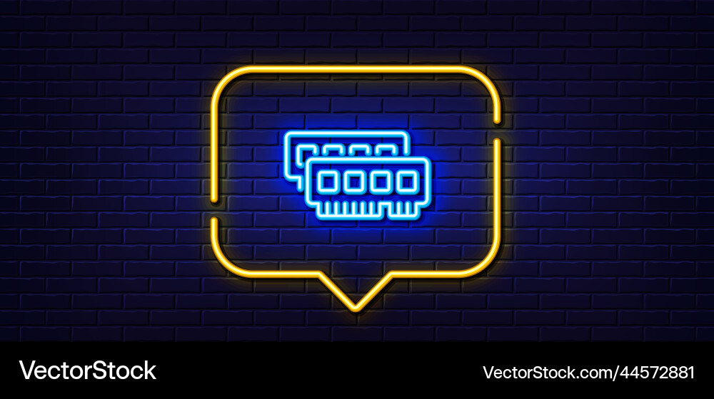 Ram line icon computer random-access memory Ram line icon computer random-access memory vector image