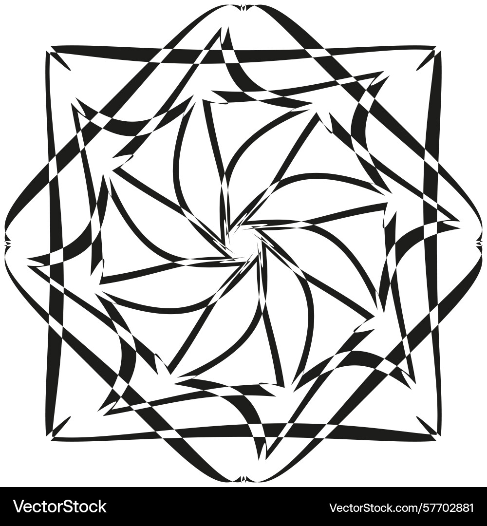 Rotary swirl icon angular pinwheel shape dynamic Rotary swirl icon angular pinwheel shape dynamic vector image