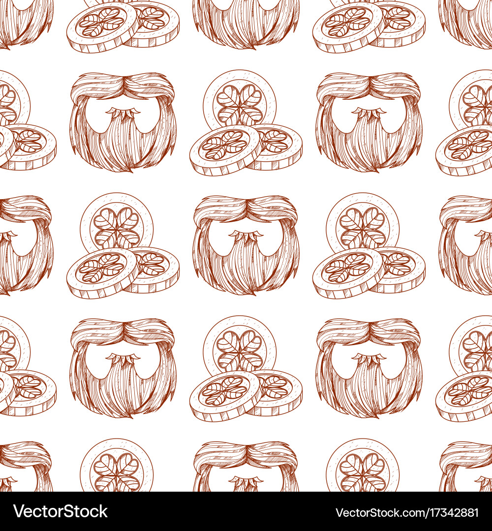 Seamless pattern with a mask beard and mustache vector image