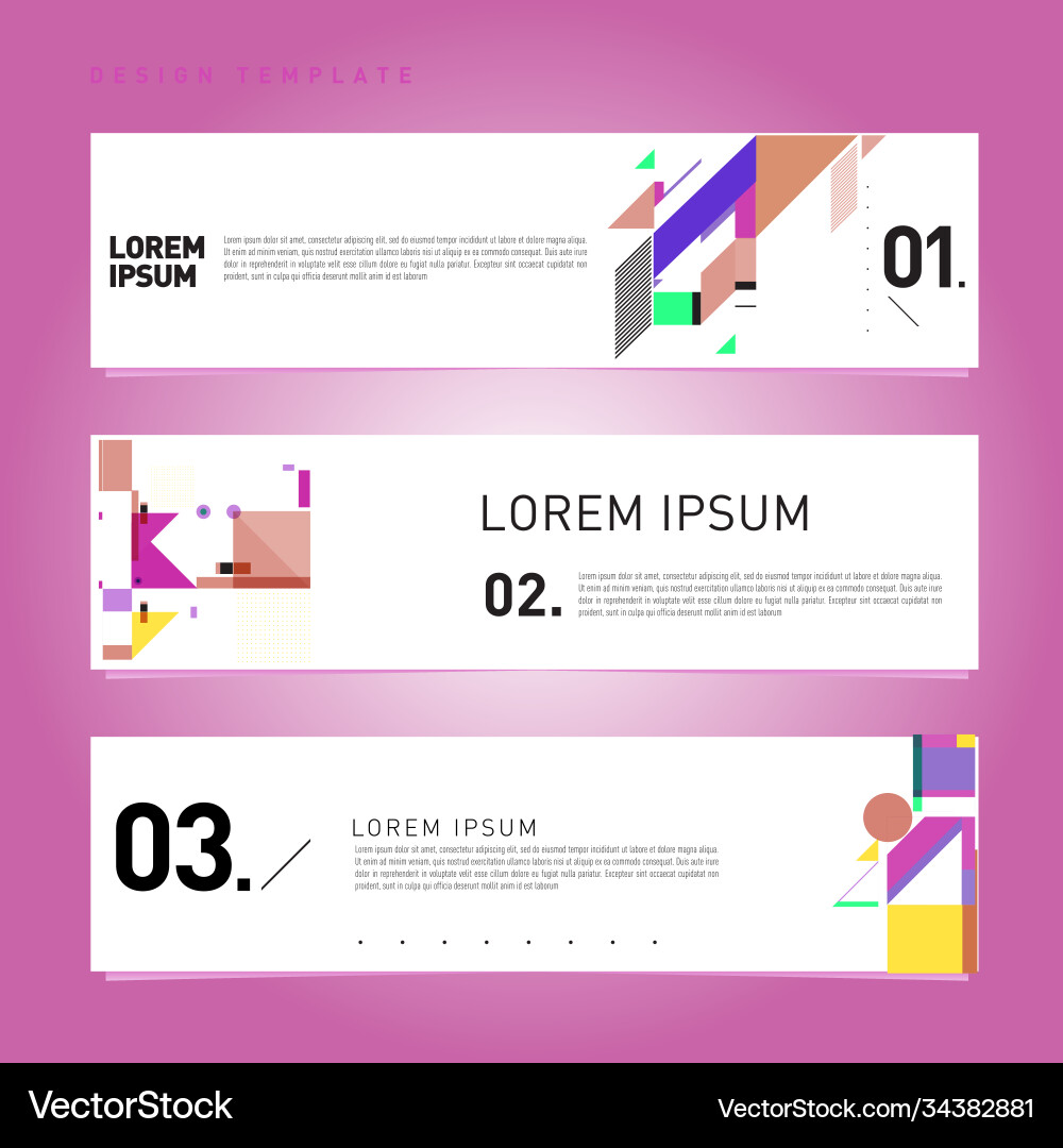 Set abstract banner web design template retro Set abstract banner web design template retro Vector Image