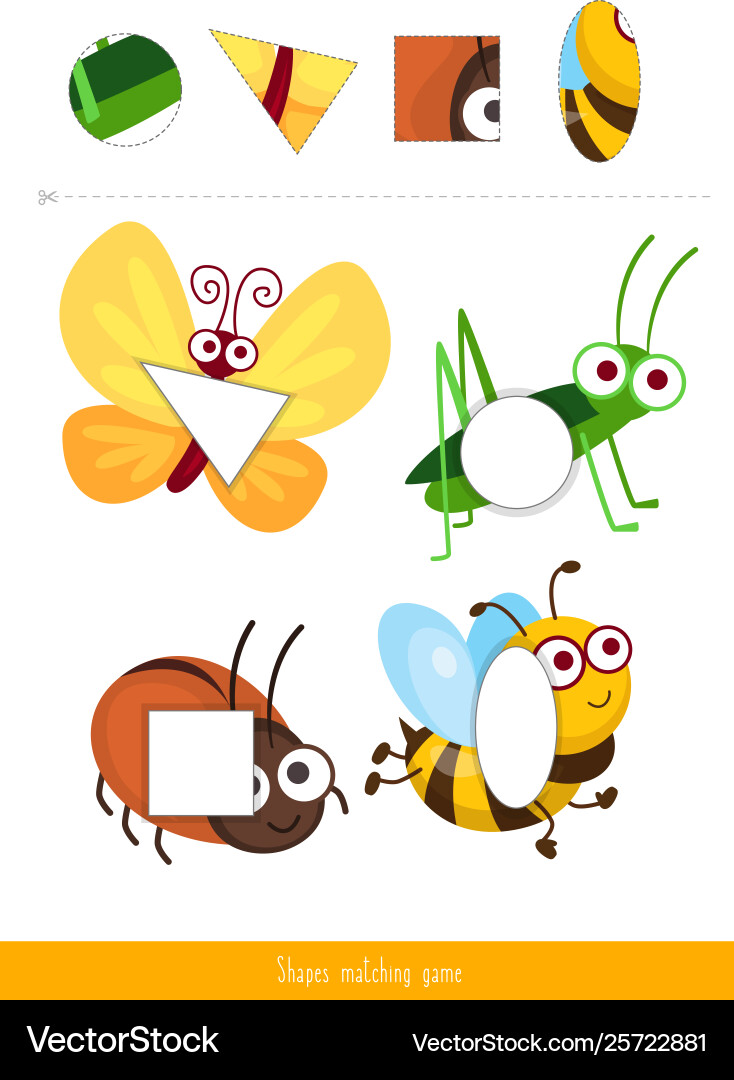 Shapes matching game Shapes matching game vector image