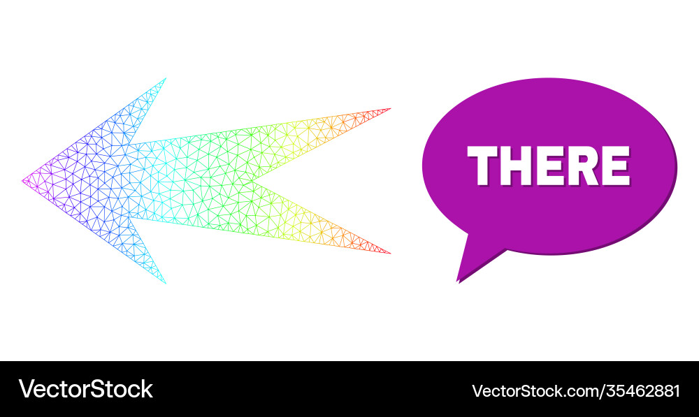 Spectrum mesh gradient arrow left icon vector image