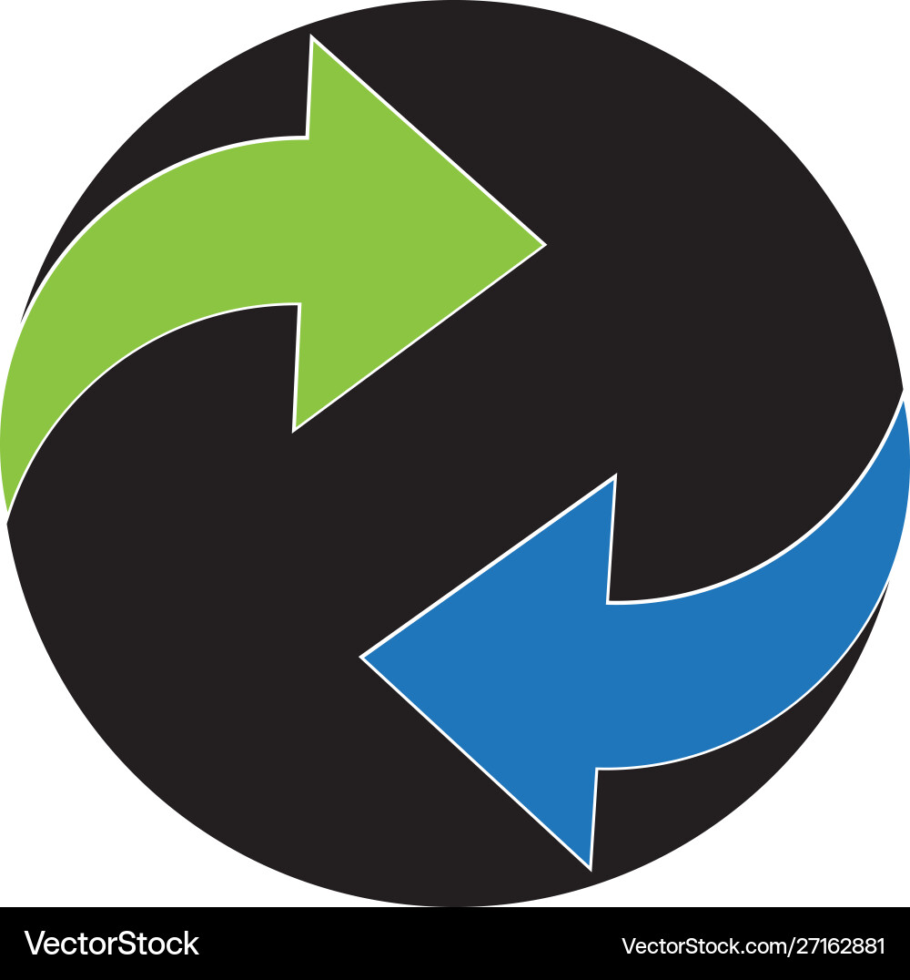 Symbol bidirectional arrows data transfer Symbol bidirectional arrows data transfer vector image