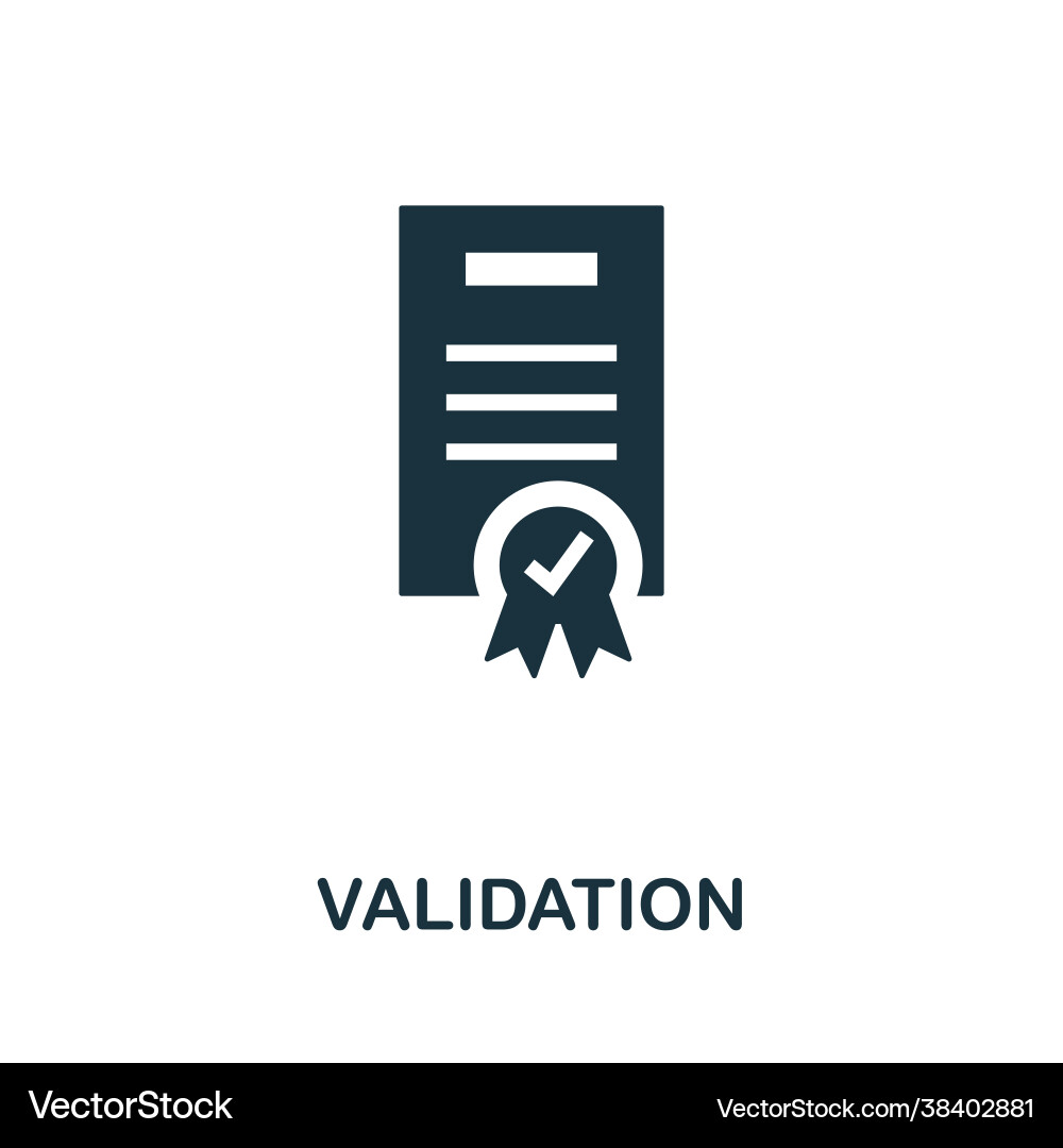 Validation icon simple creative element filled vector image