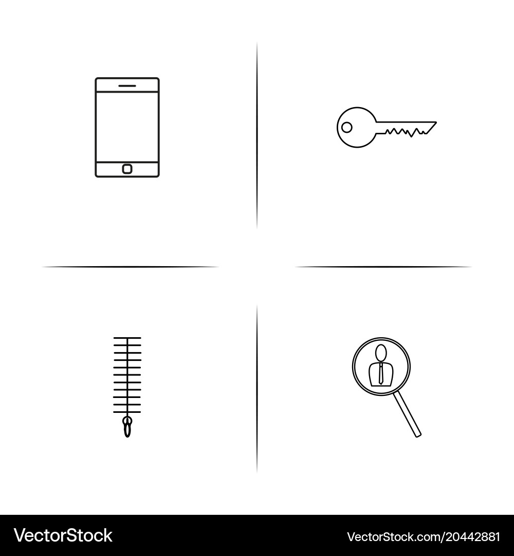 Web and text simple linear icon setsimple outline Vector Image