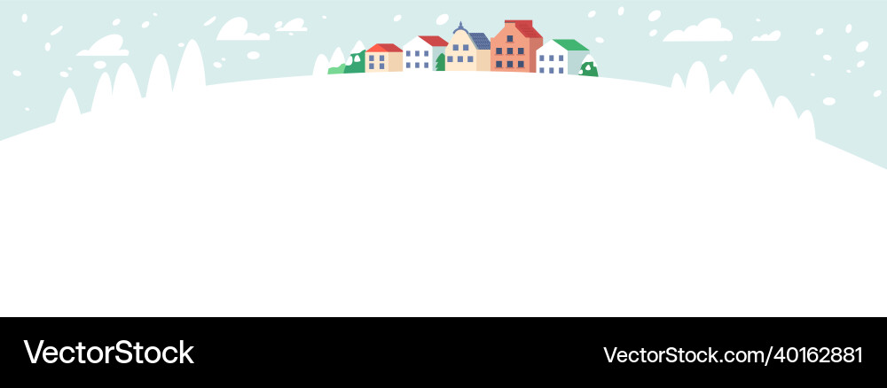 Winter nature landscape with suburban cottages Winter nature landscape with suburban cottages Vector Image