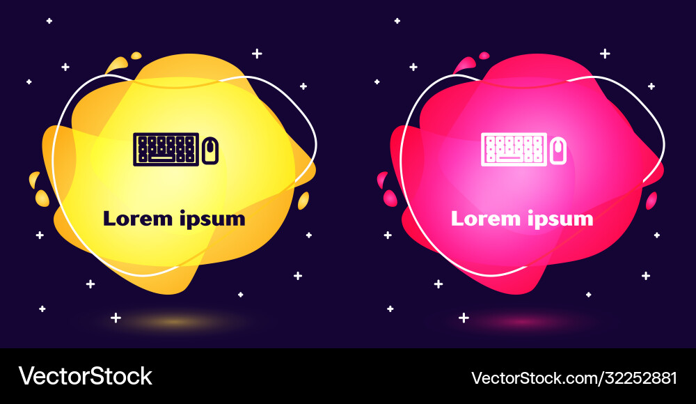 Zeilen-Computertastatur und Maus-Symbol isoliert einstellen Zeilen-Computertastatur und Maus-Symbol isoliert einstellen vektorbild