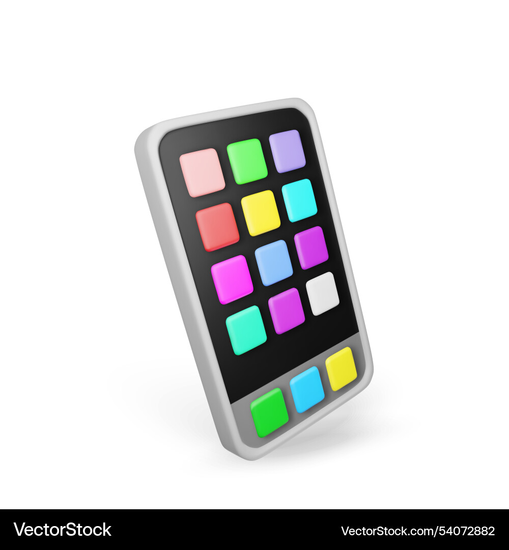 3d smartphone with ui icons isolated 3d smartphone with ui icons isolated Vector Image
