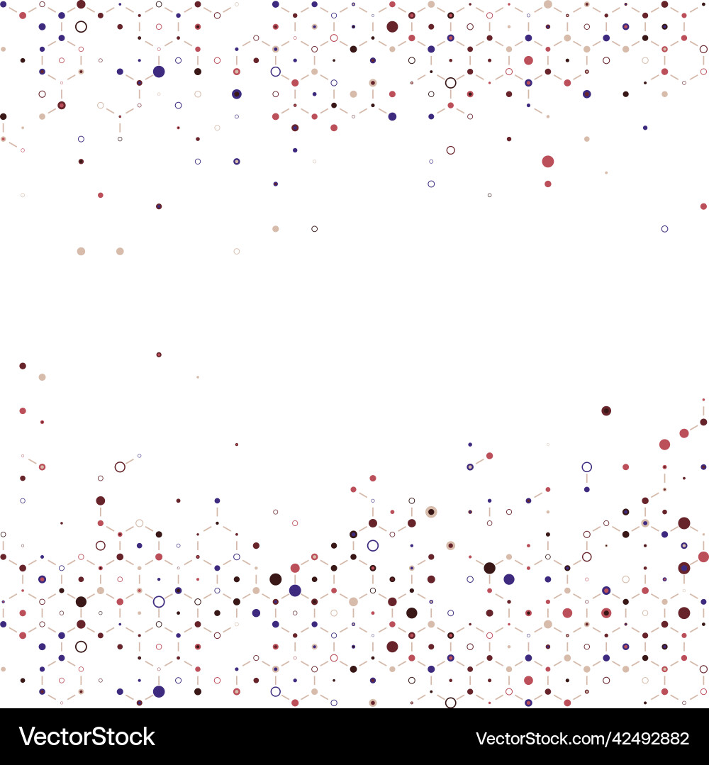 A lot of hexagonal cells communication connection A lot of hexagonal cells communication connection vector image