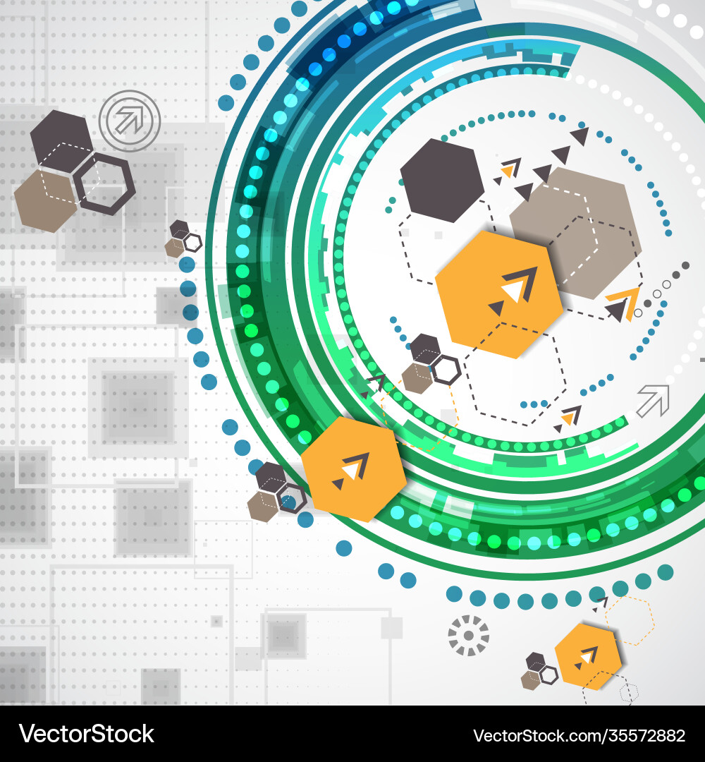 Abstract technological background with various vector image