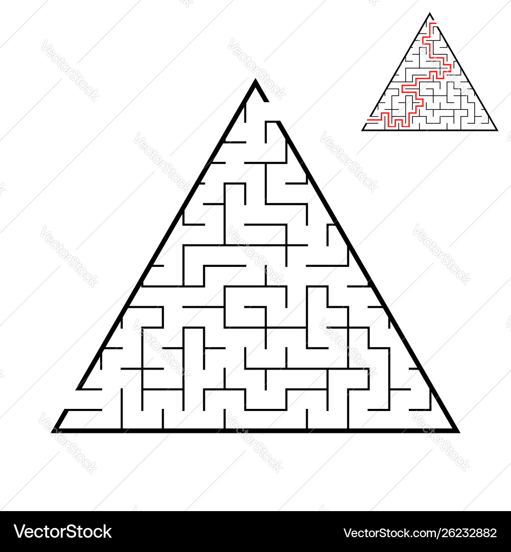 An abstract triangular labyrinth with entrance vector image