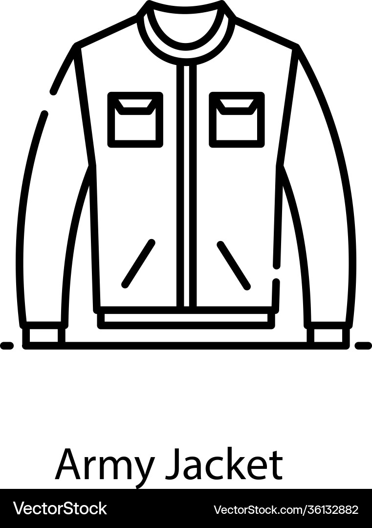 Army jacket Royalty Free Vector Image - VectorStock