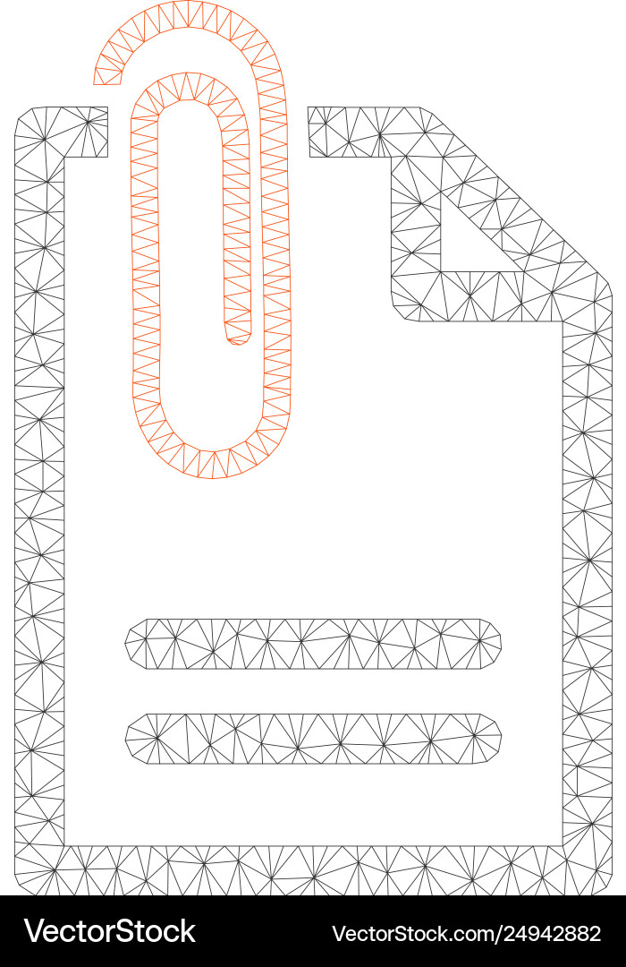 Attach document polygonal frame mesh Attach document polygonal frame mesh Vector Image