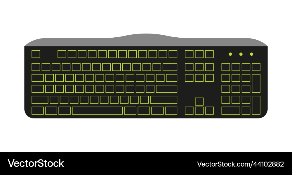 Full size computer keyboard 105 keys black flat Vector Image