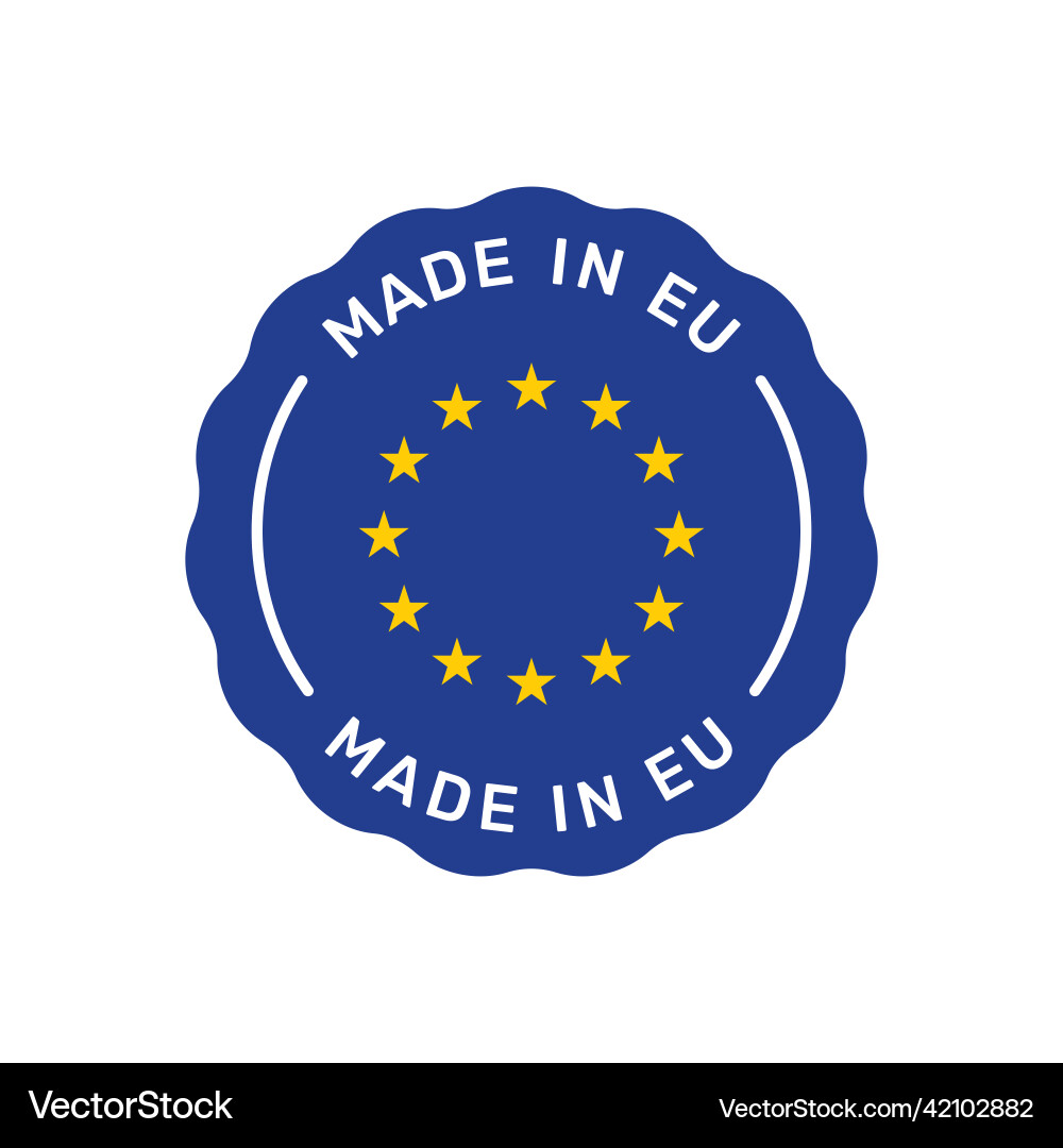 Made in eu colorful badge vector image