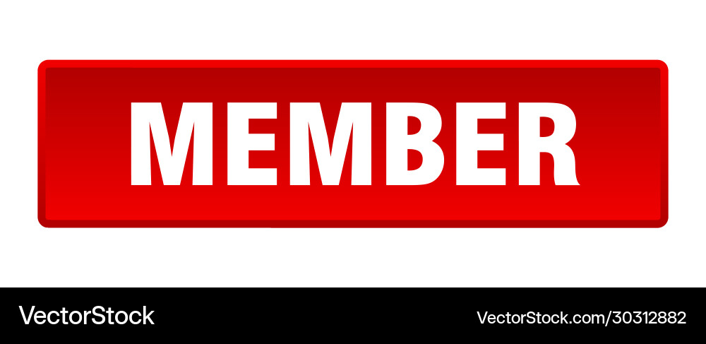 Member button square red push Vector Image