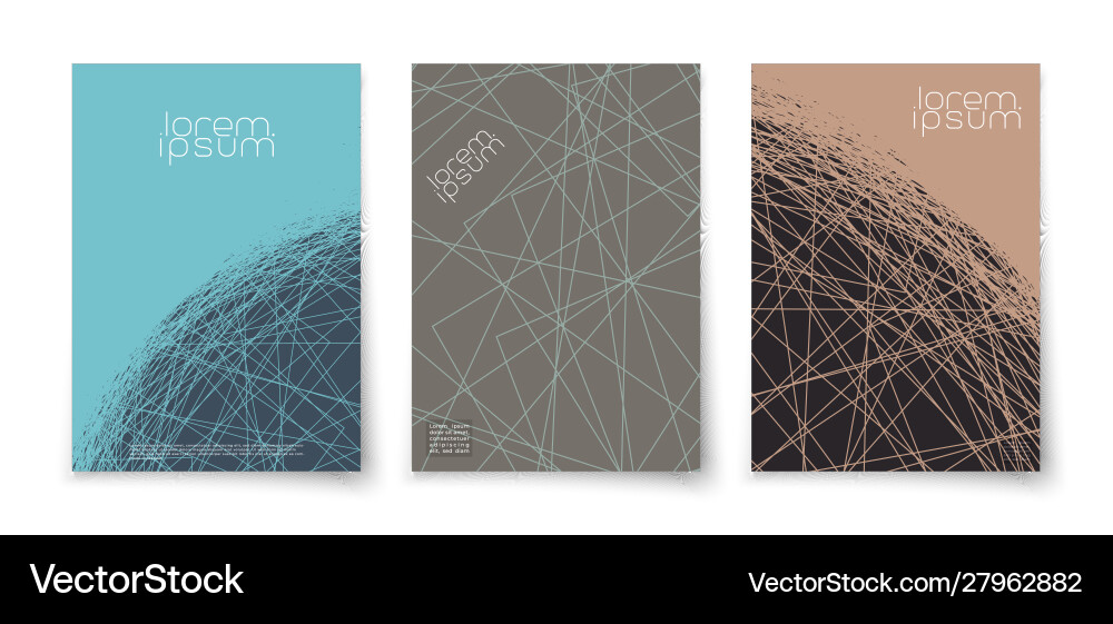Minimalist lines geometric abstract background set vector image
