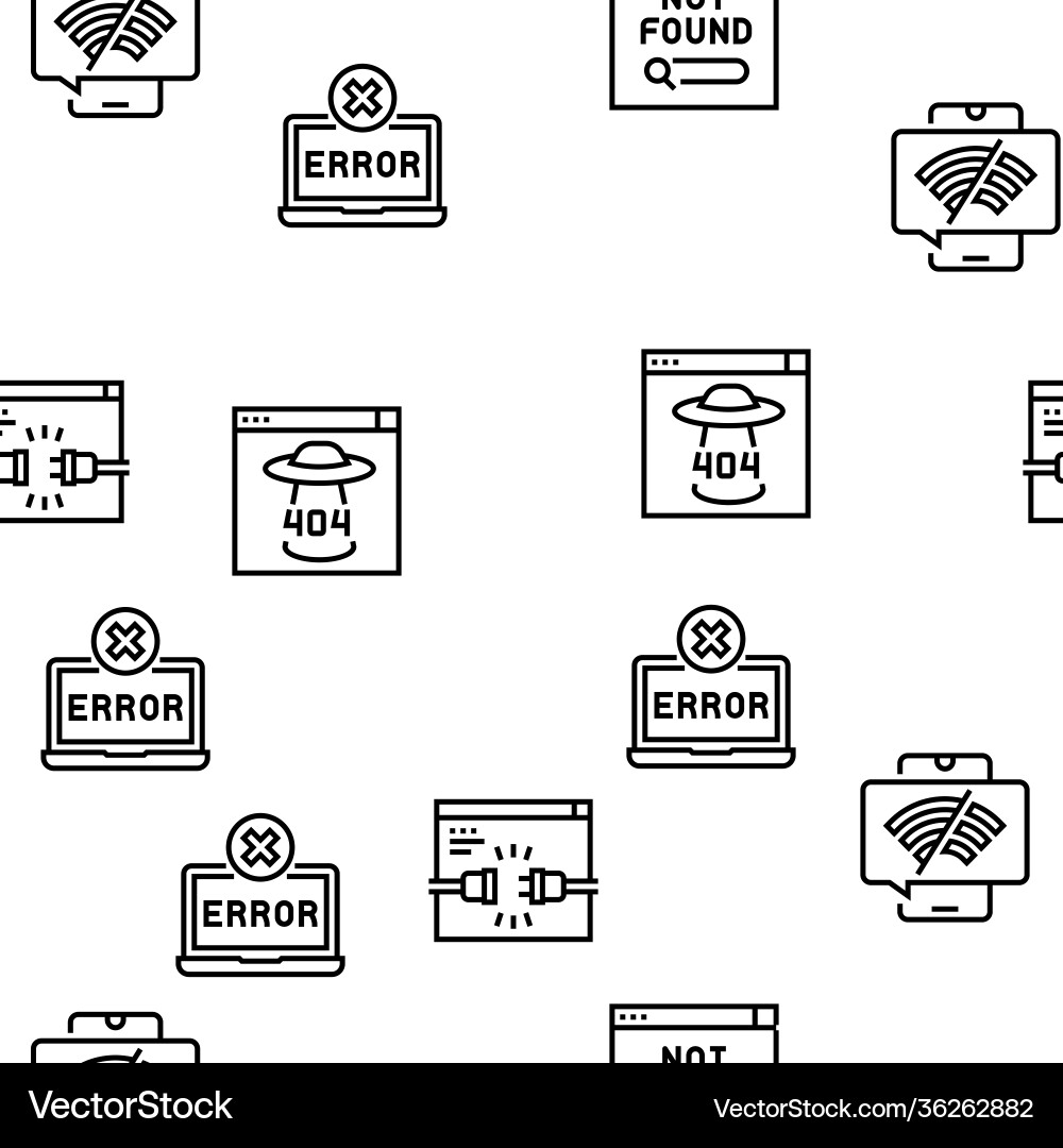 Not found web page seamless pattern Not found web page seamless pattern vector image