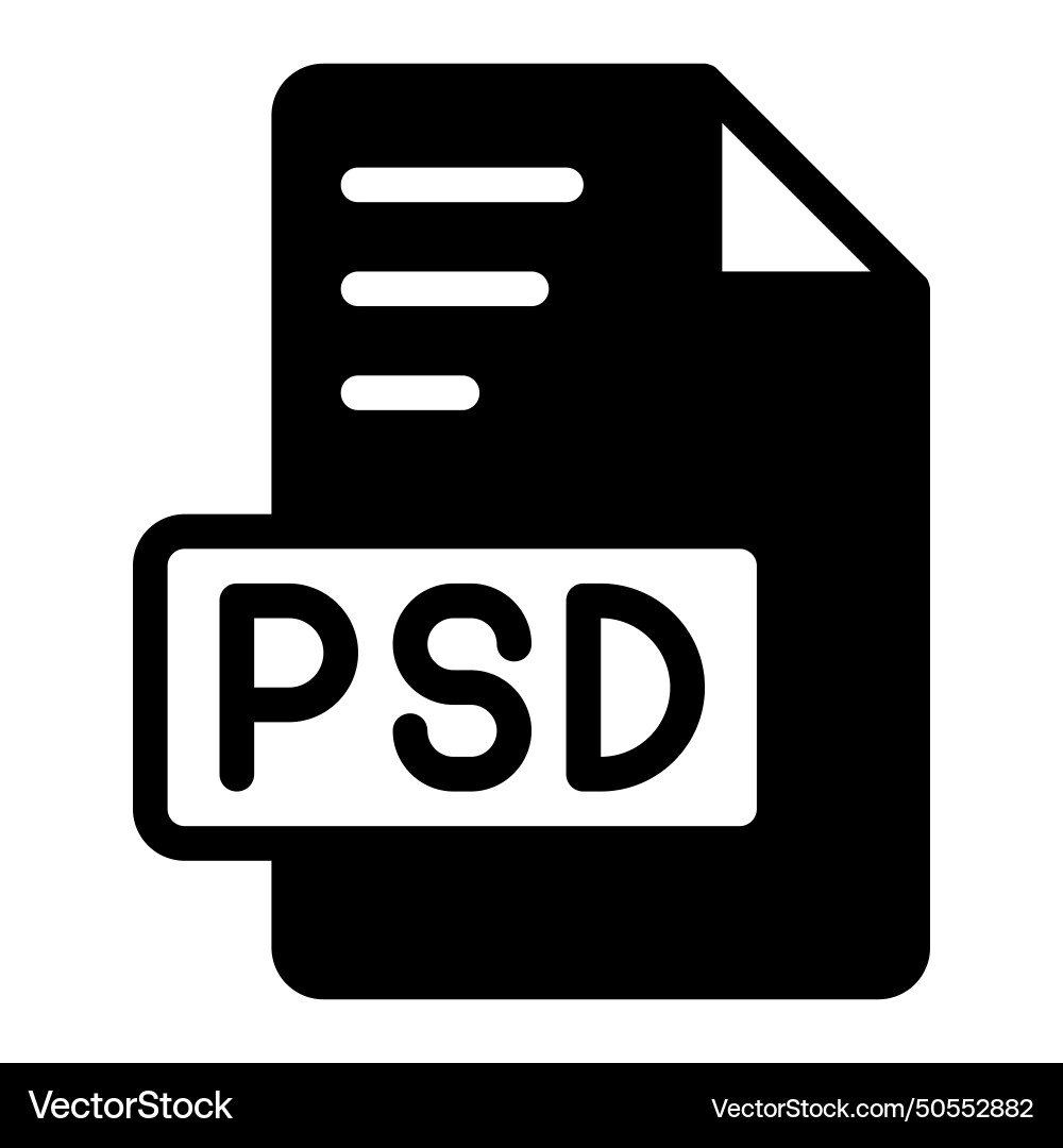Psd icon glyph design image extension format file Psd icon glyph design image extension format file vector image