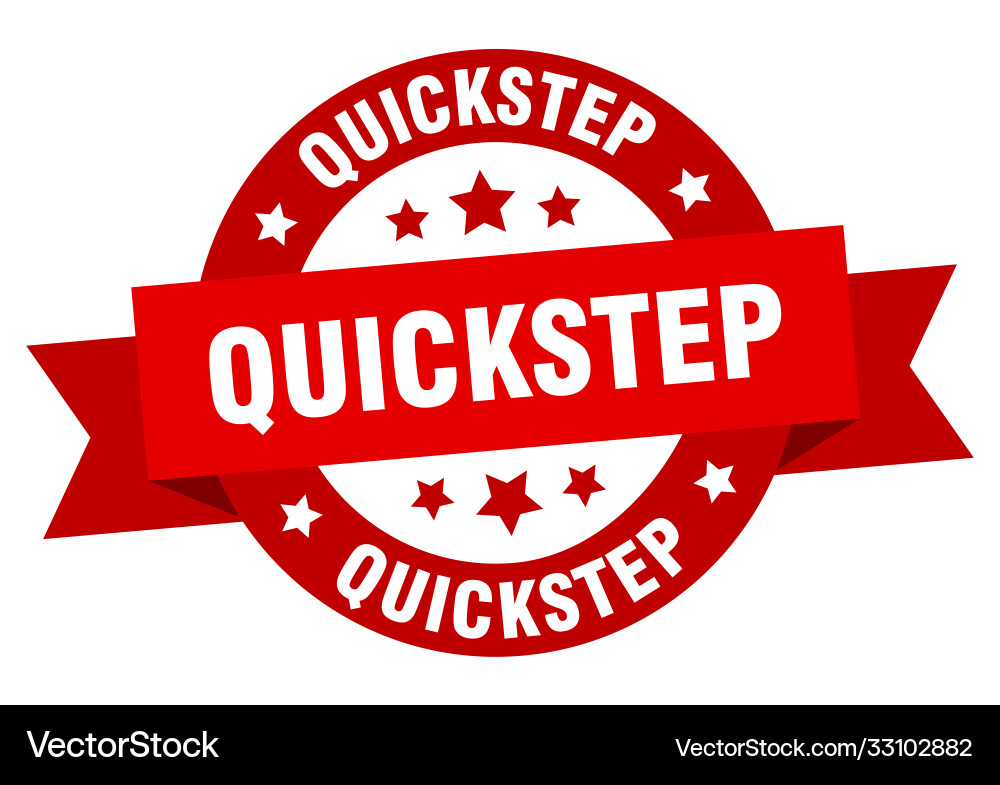 Quickstep round ribbon isolated label vector image
