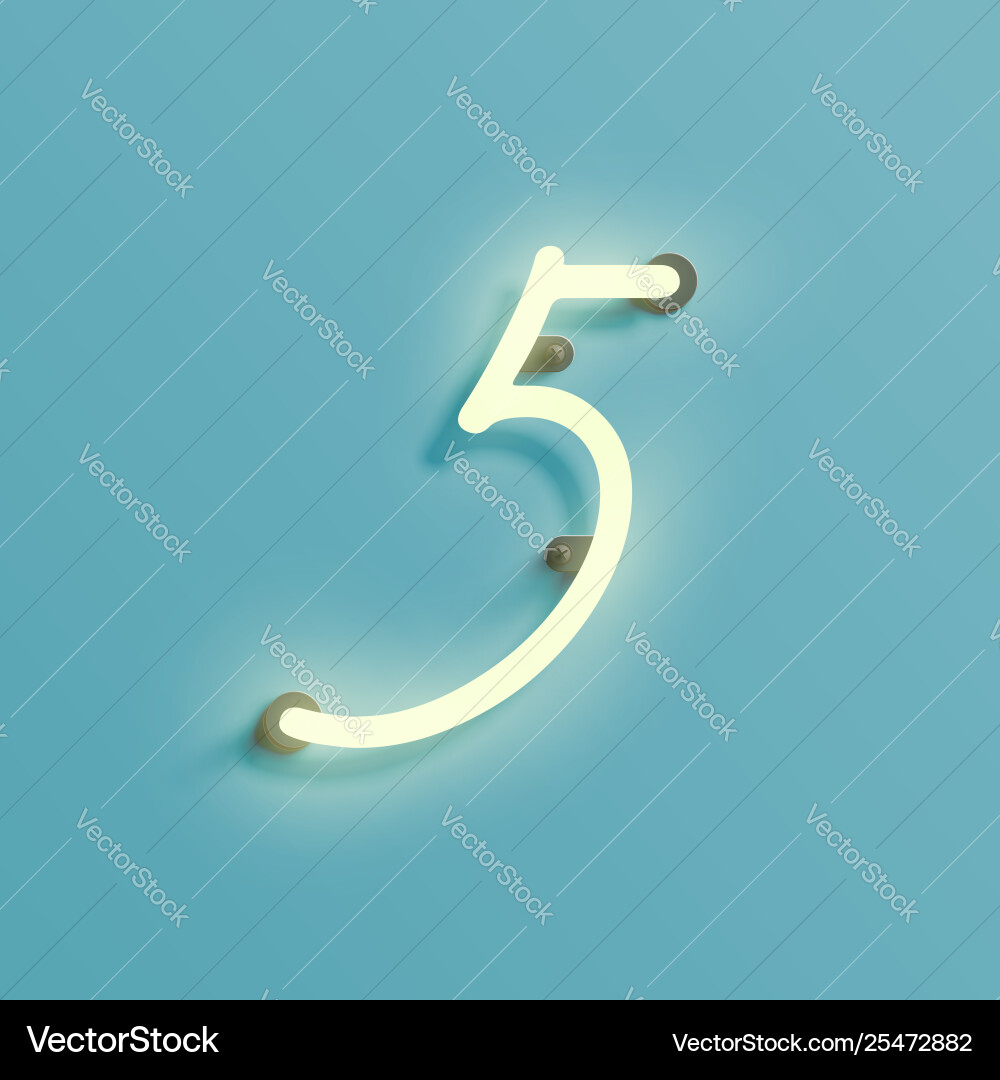 Realistische Neonfigur aus einem Schriftsatz Realistische Neonfigur aus einem Schriftsatz vektorbild